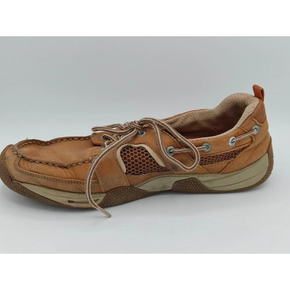 Sperry Top-Sider Sea Kite Sport Moc Mens 11.5 Tan Leather Mesh Boat Shoes